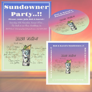 Sundowner Blue Tahoe Cocktail Party Einladung