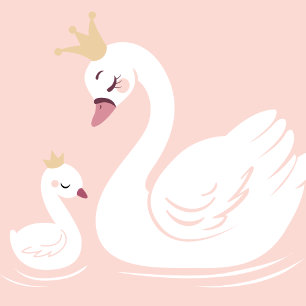 Swans Baby Showbird mit Crown Theme Peach Einladung