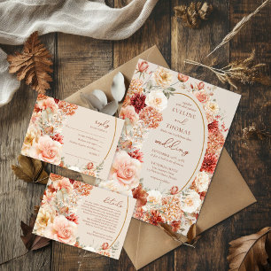 Verschiedene Herbstblütenrostie Elfenbeinblüte Tischnummer