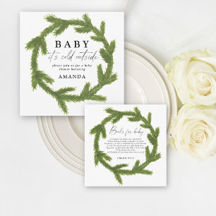 Baby es ist kalt draußen Wasserfarben Babydusche Ankündigung