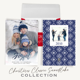 Weihnachten Urlaub Blau Schneeflocke Einfaches Mus Adressaufkleber