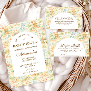 Strandpastell-Tiere: Baby Shower Serviette