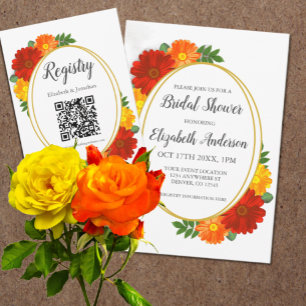 Herbst-Florals-Brautparty Begleitkarte