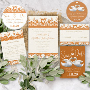 Swan Love Birds Hochzeitseinladungen Einladung