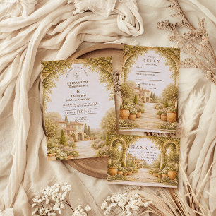 Rustikale Garten-Anwesen-Hochzeit Dankeskarte