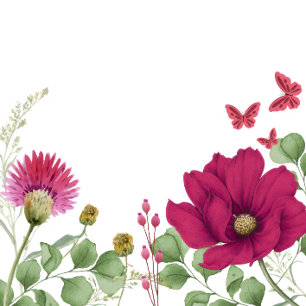 Rosa Blumen-Schmetterling-Wasserfarbe-Gunstbox Geschenkschachtel