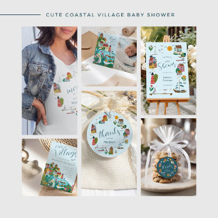 Coastal Village Baby Dusche Foto Vielen Dank Karte