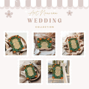 Art Nouveau Pumpkin Wedding Dankeskarte