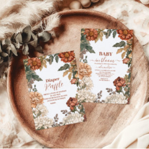 Terracotta Floral Baby in Bloom Baby Dusche Pappteller