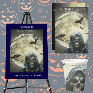 Grimmiges Sensenmann Halloween-Party Einladung