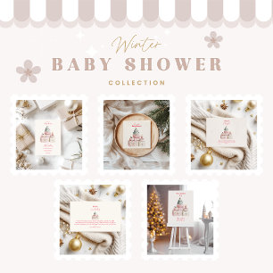 Pink Christmas Geschenke Baby Dusche Einladung