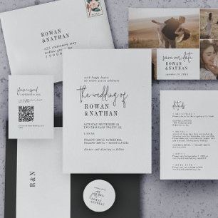 Modernes Chic Schwarz und Weiß die Hochzeit von Einladung