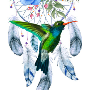 Blue Dreamcatcher Hummingbird Boy Baby Dusche Einladung