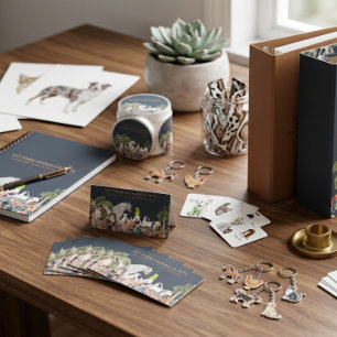 Botanische Palmenbaumfarm Tier Cat Bird Pet Visitenkarte