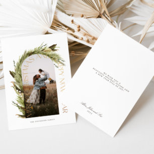 Modernes Weihnachten Minimalistisch Arch Foto Folien Feiertagskarte