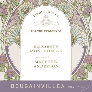 Lilac UAWG Insert Vintag Art Nouveau Deko Mucha Einladung