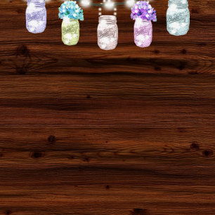 Rustikale Mason-Glas-Vase mit Lichtern Hochzeitspr Einladung