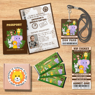 Lion Wild One Jungle Safari Kindergeburtstag Runder Aufkleber