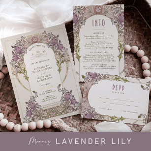 Vintage Wedding Einladung William Morris Lavender