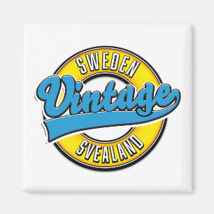 Svealand Schweden Vintage-Logo Magnet