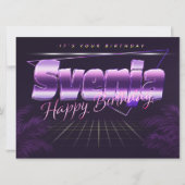 Svenja Name Vorname lila retro Karte Geburtstag (Vorderseite)