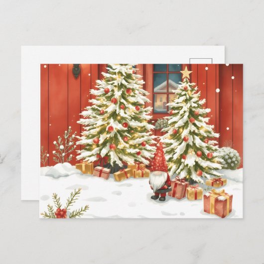 Svensk tomte. Jul kort Postkarte (Vorne/Hinten)