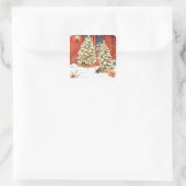 Svensk tomte. Jul kort Quadratischer Aufkleber (Tasche)