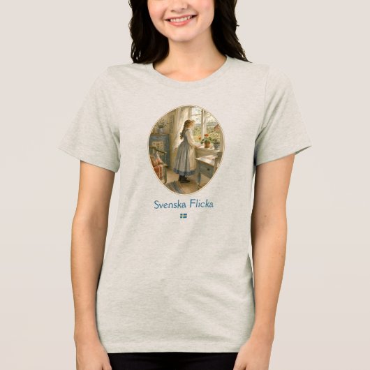 Svenska Flicka - Schwedisches Mädchen Tri-Blend Shirt (Vorderseite)
