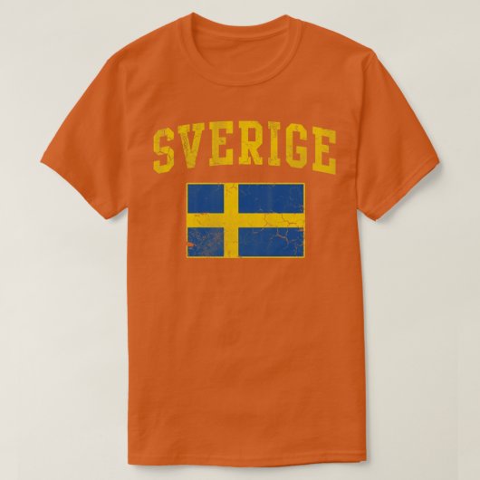 Sverige Flag Schweden Vintage Fahne T-Shirt (Design vorne)