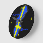 Sverige = Schweden Karte Runde Wanduhr (Winkel)