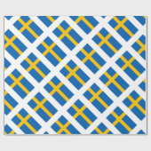 Sverige Schweden Schwede-Flagge Geschenkpapier (Flach)