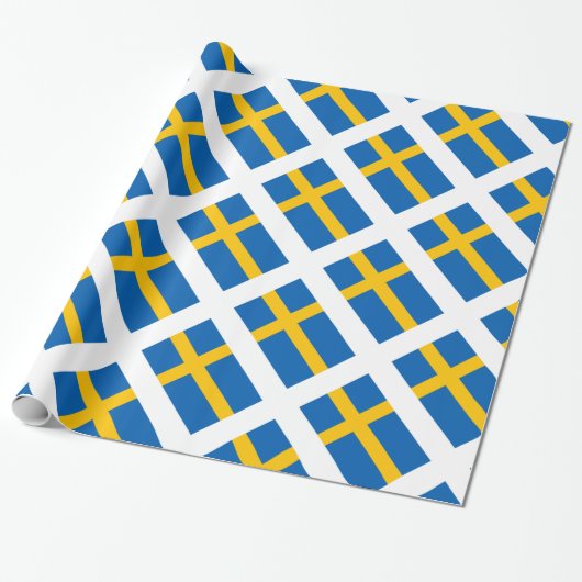 Sverige Schweden Schwede-Flagge Geschenkpapier (Ungerollt)