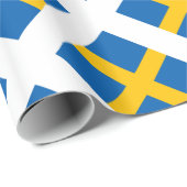 Sverige Schweden Schwede-Flagge Geschenkpapier (Rolleneckpunkt)
