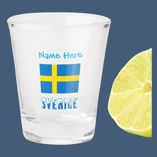 Sverige Svenska Flagga Blue Personalisiert Schnapsglas