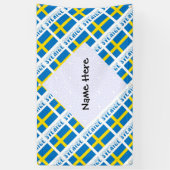 Sverige Svenska harte schwarze Personalisierung Banner (Vertikal)