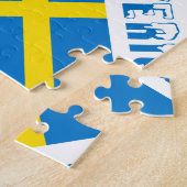 Sverige Svenska harte schwarze Personalisierung Puzzle (Seite)