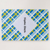 Sverige Svenska harte schwarze Personalisierung Puzzle (Horizontal)