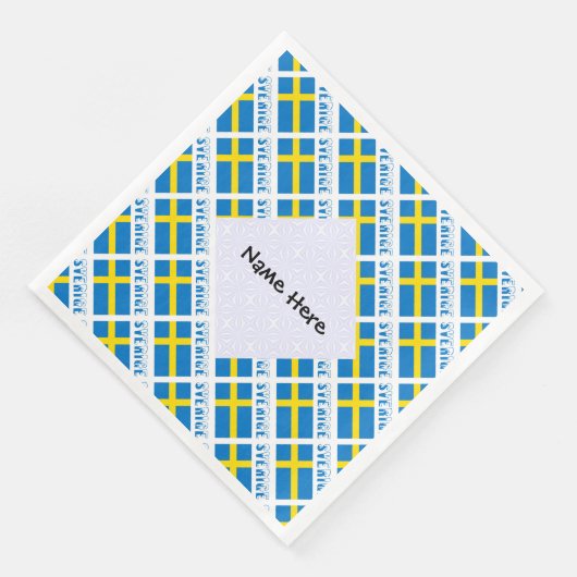 Sverige Svenska harte schwarze Personalisierung Serviette (Ecke)