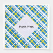 Sverige Svenska harte schwarze Personalisierung Serviette (Vorderseite)
