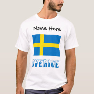 Sverige und schwedische Flagge mit deinem Namen T- T-Shirt