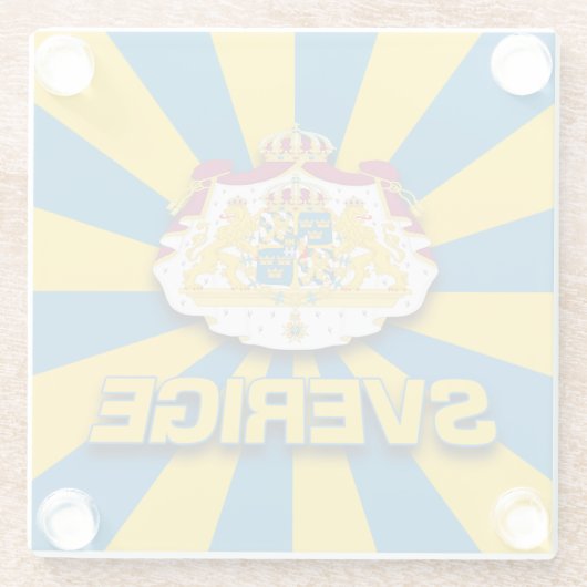 Sverige-Wappen Glasuntersetzer (Rückseite)