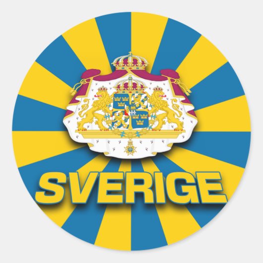 Sverige-Wappen Runder Aufkleber (Vorderseite)