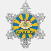 Sverige-Wappen Schneeflocken Zinn-Ornament (Vorderseite)