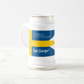 Sveriges Nationaldag Flag zum schwedischen Nationa Bierglas (Vorderseite Links)