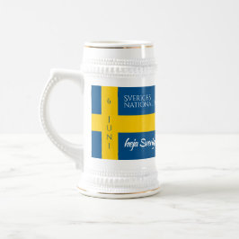 Sveriges Nationaldag Flag zum schwedischen Nationa Bierglas