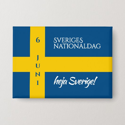 Sveriges Nationaldag Flag zum schwedischen Nationa Button (Vorderseite)
