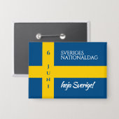 Sveriges Nationaldag Flag zum schwedischen Nationa Button (Vorderseite/Rückseite)