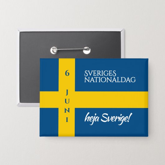 Sveriges Nationaldag Flag zum schwedischen Nationa Button (Vorderseite/Rückseite)