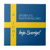 Sveriges Nationaldag Flag zum schwedischen Nationa Fliese (Vorderseite)
