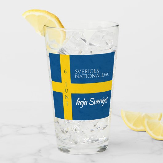 Sveriges Nationaldag Flag zum schwedischen Nationa Glas (Vorderseite Ice)